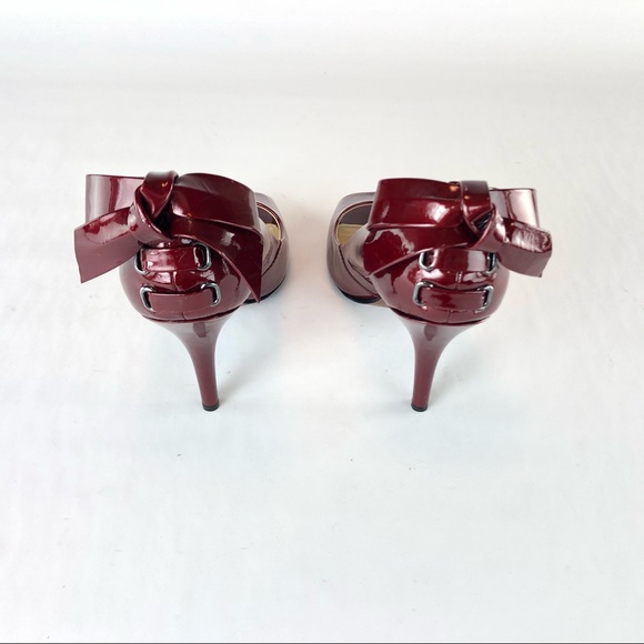 Enzo Angiolini Patent Leather Peep Toe Heels - Picture 9 of 15